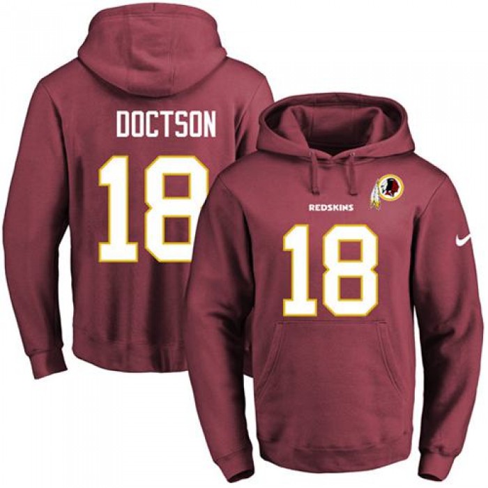 Nike Redskins #18 Josh Doctson Burgundy Red Name & Number Pullover NFL Hoodie