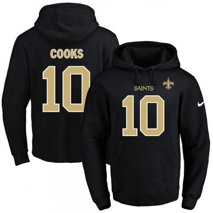 Nike Saints #10 Brandin Cooks Black Name & Number Pullover NFL Hoodie
