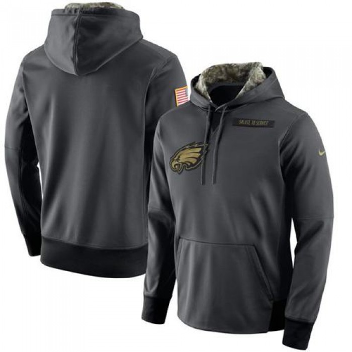 Men's Philadelphia Eagles Nike Anthracite Salute to Service Player Performance Hoodie