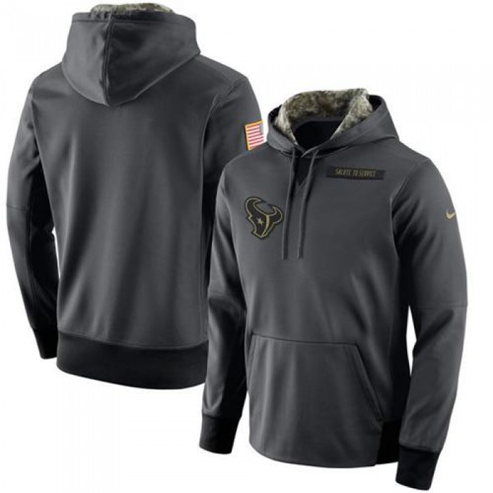 Men's Houston Texans Nike Anthracite Salute to Service Player Performance Hoodie