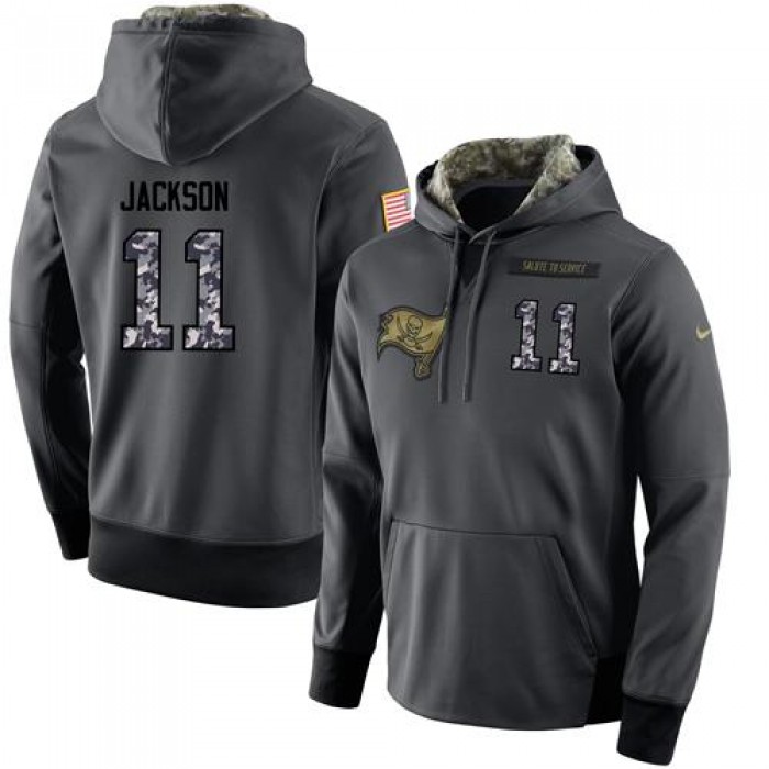 NFL Men's Nike Tampa Bay Buccaneers #11 DeSean Jackson Stitched Black Anthracite Salute to Service Player Performance Hoodie