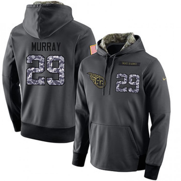 NFL Men's Nike Tennessee Titans #29 DeMarco Murray Stitched Black Anthracite Salute to Service Player Performance Hoodie