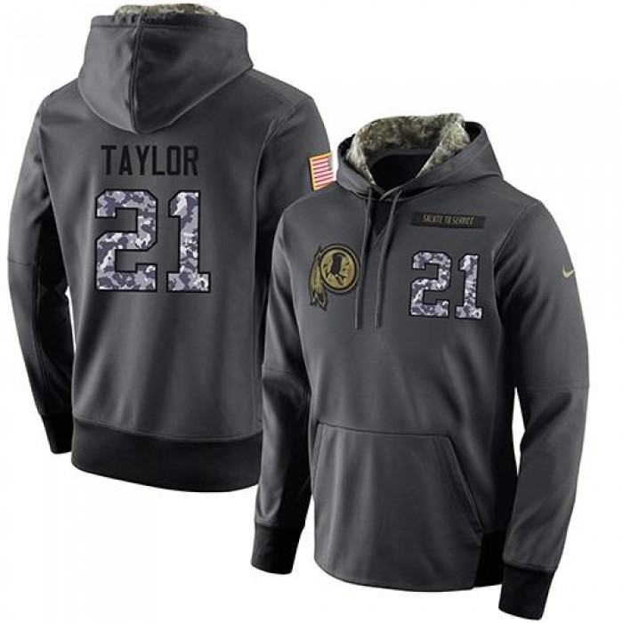 NFL Men's Nike Washington Redskins #21 Sean Taylor Stitched Black Anthracite Salute to Service Player Performance Hoodie