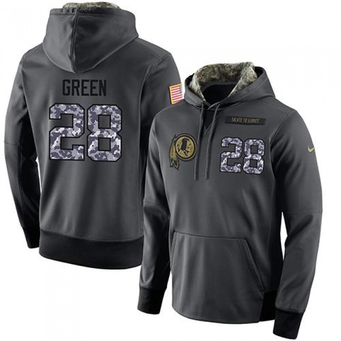 NFL Men's Nike Washington Redskins #28 Darrell Green Stitched Black Anthracite Salute to Service Player Performance Hoodie