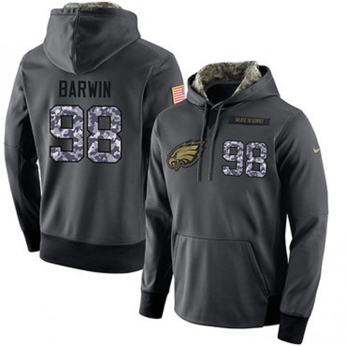 NFL Men's Nike Philadelphia Eagles #98 Connor Barwin Stitched Black Anthracite Salute to Service Player Performance Hoodie