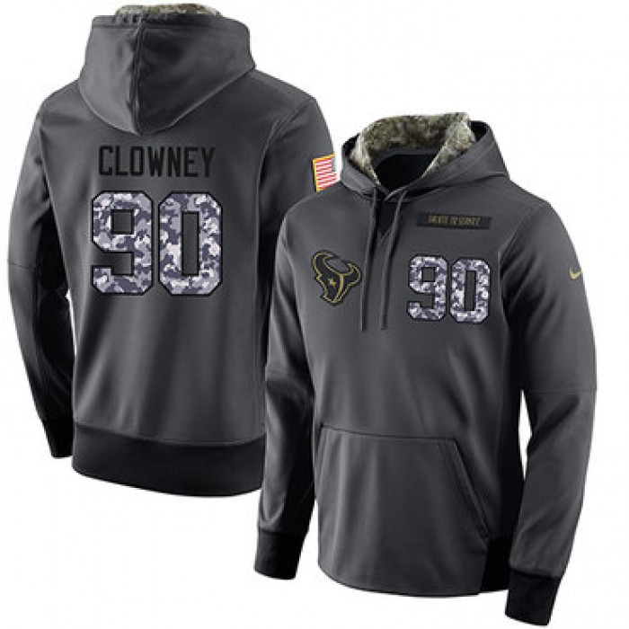 NFL Men's Nike Houston Texans #90 Jadeveon Clowney Stitched Black Anthracite Salute to Service Player Performance Hoodie