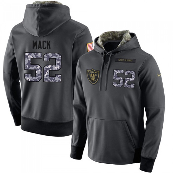 NFL Men's Nike Oakland Raiders #52 Khalil Mack Stitched Black Anthracite Salute to Service Player Performance Hoodie