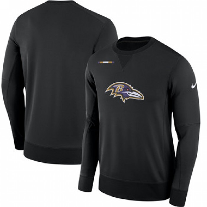 Men's Baltimore Ravens Nike Black Sideline Team Logo Performance Sweatshirt