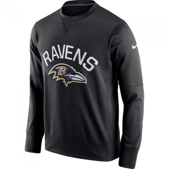 Men's Baltimore Ravens Nike Black Sideline Circuit Performance Sweatshirt