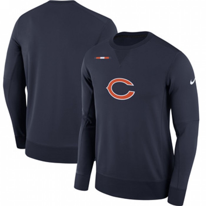 Men's Chicago Bears Nike Navy Sideline Team Logo Performance Sweatshirt