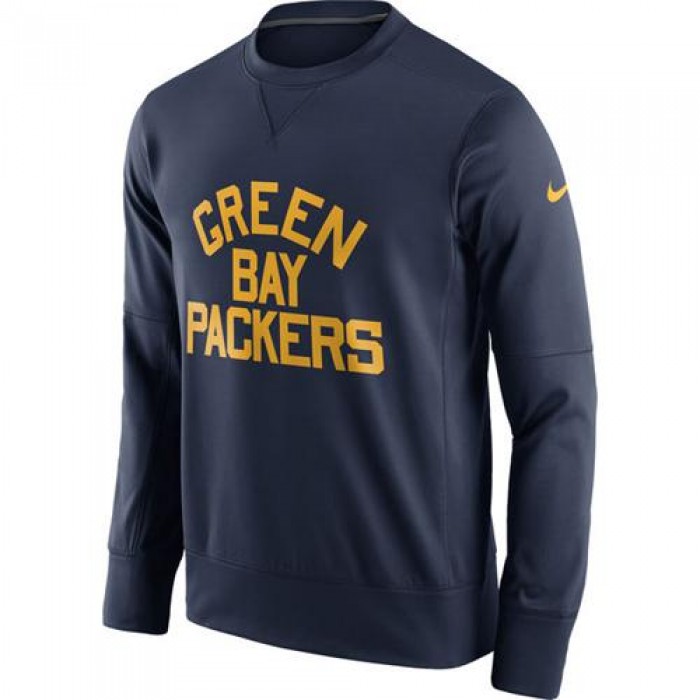 Men's Green Bay Packers Nike Navy Circuit Alternate Sideline Performance Sweatshirt