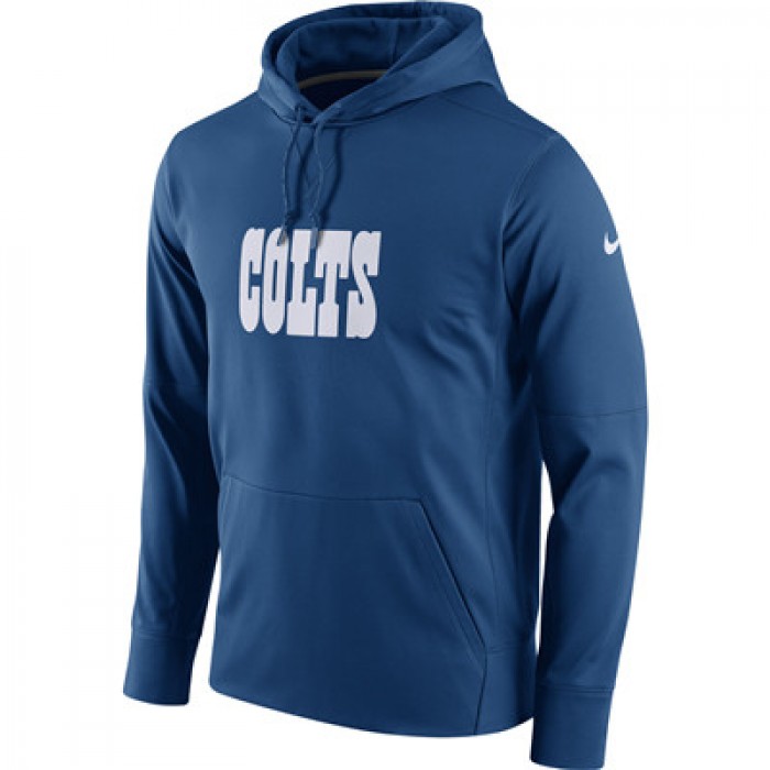 Men's Indianapolis Colts Nike Royal Circuit Wordmark Essential Performance Pullover Hoodie