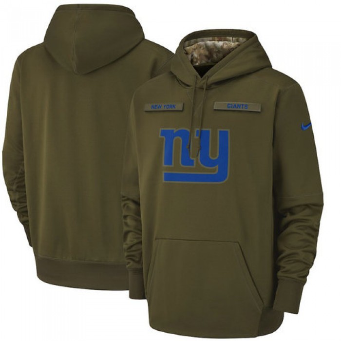 New York Giants Nike Salute to Service Sideline Therma Performance Pullover Hoodie - Olive