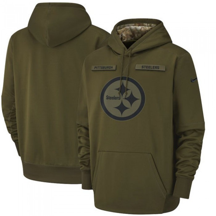 Pittsburgh Steelers Nike Salute to Service Sideline Therma Performance Pullover Hoodie - Olive