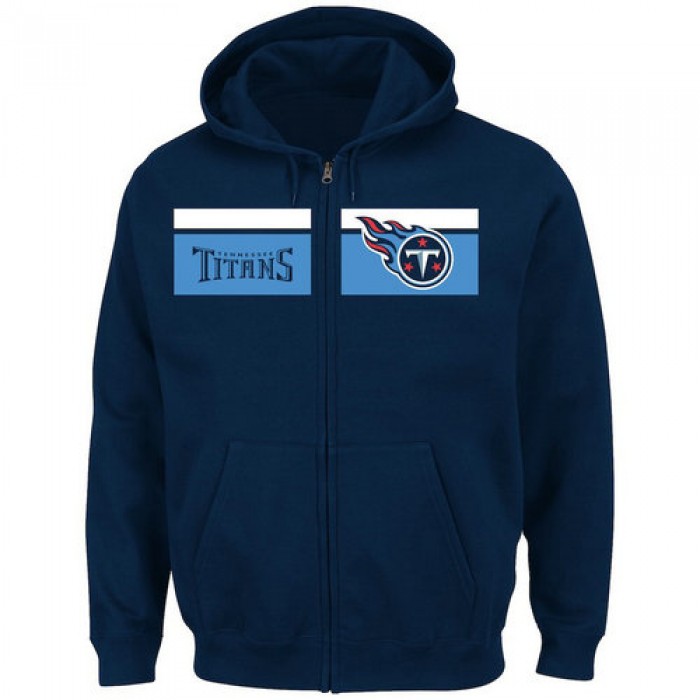Tennessee Titans Majestic Touchback Full-Zip Hoodie - Navy