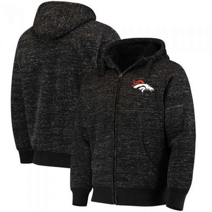 Denver Broncos G-III Sports by Carl Banks Discovery Sherpa Full-Zip Jacket - Heathered Black