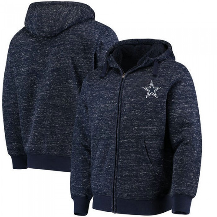 Dallas Cowboys G-III Sports by Carl Banks Discovery Sherpa Full-Zip Jacket - Heathered Navy