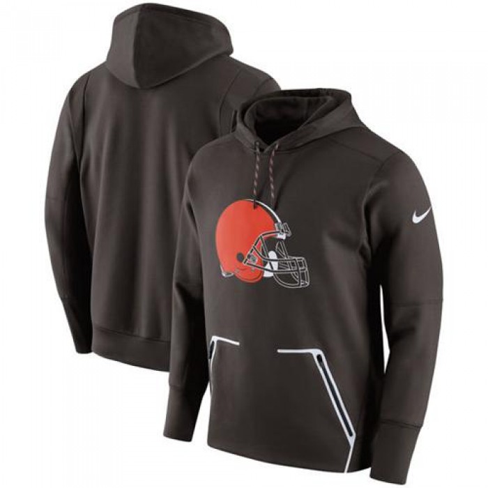Men's Cleveland Browns Nike Brown Champ Drive Vapor Speed Performance Pullover Hoodie