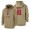 Atlanta Falcons #18 Calvin Ridley Nike Tan 2019 Salute To Service Name & Number Sideline Therma Pullover Hoodie