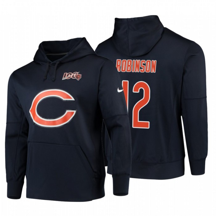 Chicago Bears #12 Allen Robinson Nike NFL 100 Primary Logo Circuit Name & Number Pullover Hoodie Navy