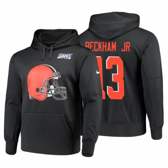 Cleveland Browns #13 Odell Beckham Jr. Nike NFL 100 Primary Logo Circuit Name & Number Pullover Hoodie Anthracite