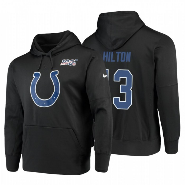 Indianapolis Colts #13 T.Y. Hilton Nike NFL 100 Primary Logo Circuit Name & Number Pullover Hoodie Anthracite
