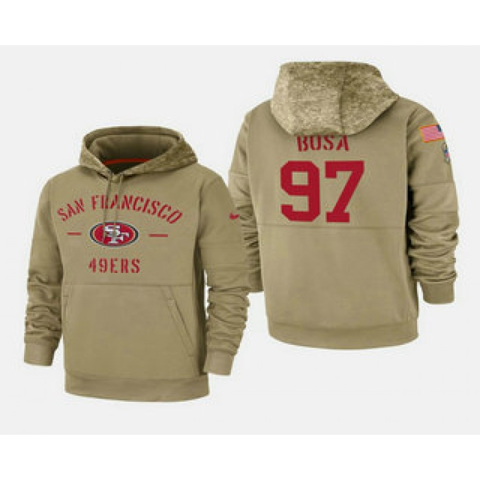 Men's San Francisco 49ers #97 Nick Bosa 2019 Salute to Service Sideline Therma Pullover Hoodie
