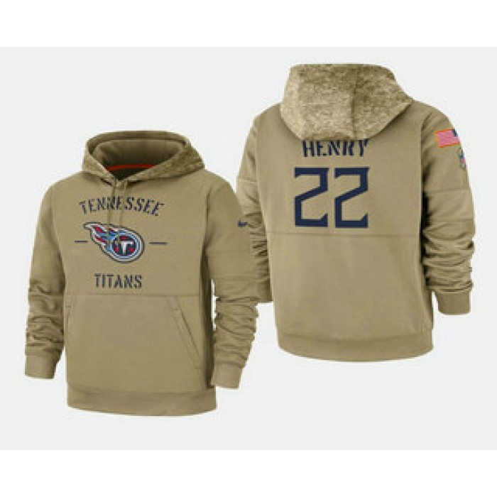 Men's Tennessee Titans #22 Derrick Henry 2019 Salute to Service Sideline Therma Pullover Hoodie