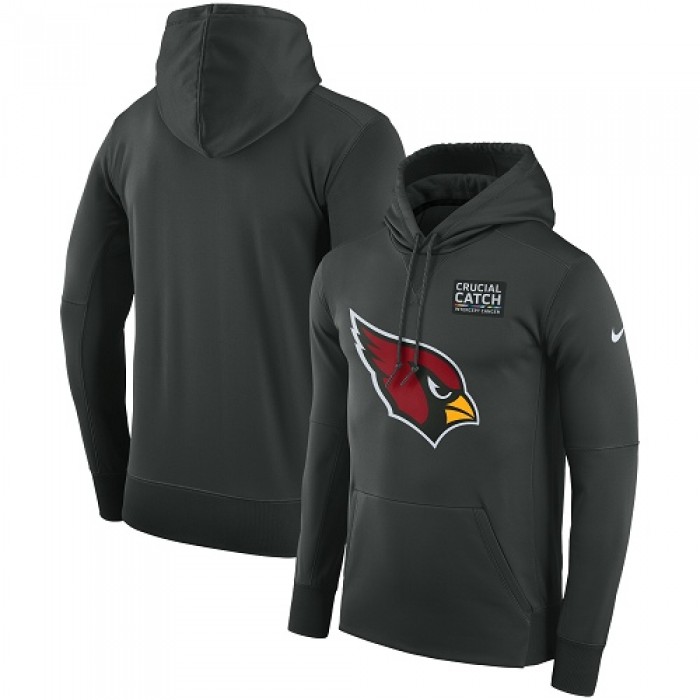 Men's Arizona Cardinals Nike Anthracite Crucial Catch Performance Pullover Hoodie