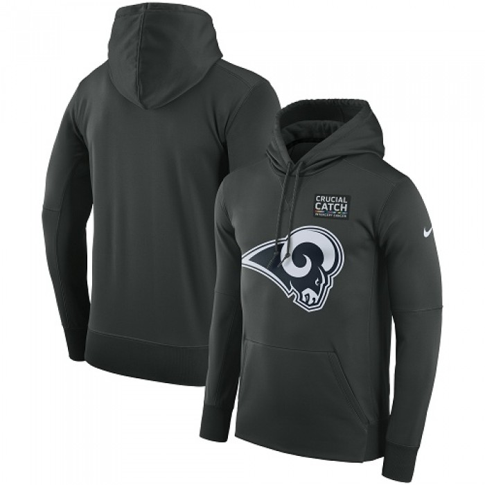 Men's Los Angeles Rams Nike Anthracite Crucial Catch Performance Pullover Hoodie
