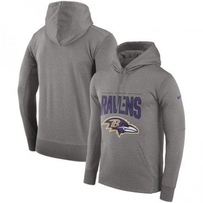 Baltimore Ravens Nike Sideline Property of Performance Pullover Hoodie Gray