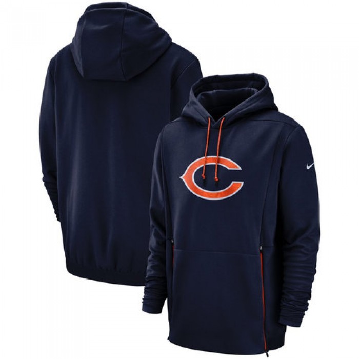 Chicago Bears Nike Sideline Performance Player Pullover Hoodie Navy