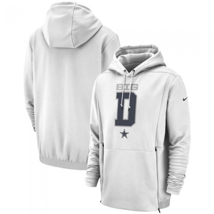 Dallas Cowboys Nike Sideline Local Lockup Pullover Performance Hoodie White