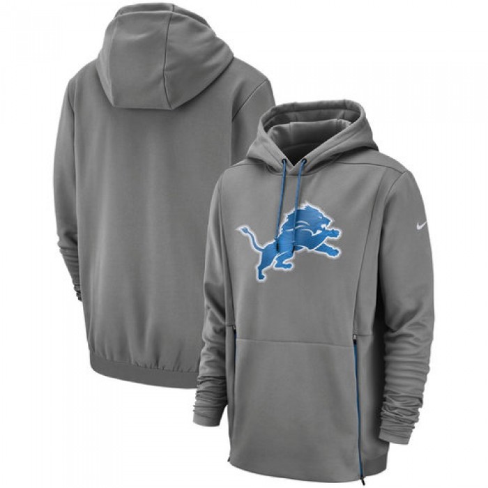 Detroit Lions Nike Sideline Performance Player Pullover Hoodie Gray