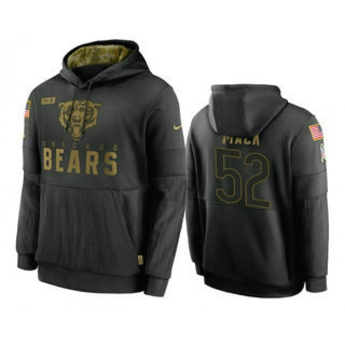 Men's Chicago Bears #52 Khalil Mack Black 2020 Salute to Service Sideline Performance Pullover Hoodie