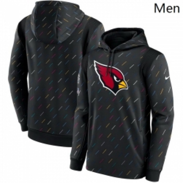Men Arizona Cardinals Nike Charcoal 2021 NFL Crucial Catch Therma Pullover Hoodie