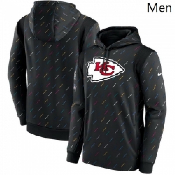 Men Kansas City Chiefs Nike Charcoal 2021 NFL Crucial Catch Therma Pullover Hoodie