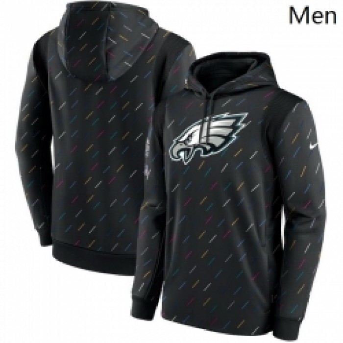 Men Philadelphia Eagles Nike Charcoal 2021 NFL Crucial Catch Therma Pullover Hoodie