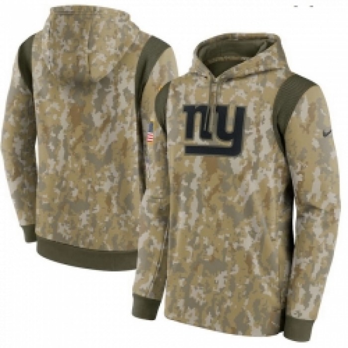 Men New York Giants Nike Camo 2021 Salute To Service Therma Performance Pullover Hoodie