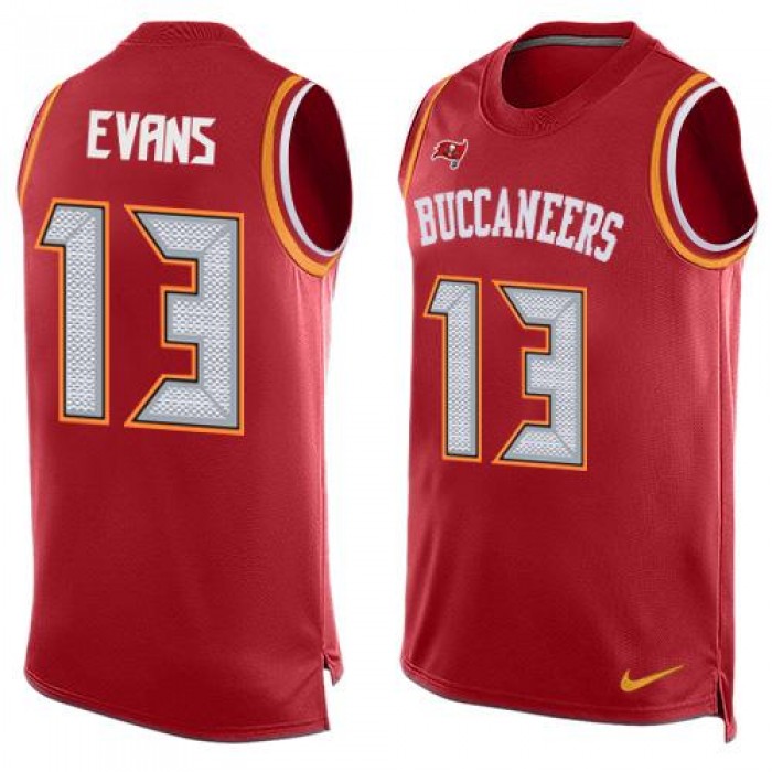 Men's Tampa Bay Buccaneers #13 Mike Evans Red Hot Pressing Player Name & Number Nike NFL Tank Top Jersey