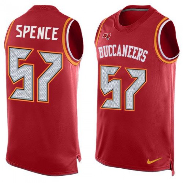 Men's Tampa Bay Buccaneers #57 Noah Spence Red Hot Pressing Player Name & Number Nike NFL Tank Top Jersey