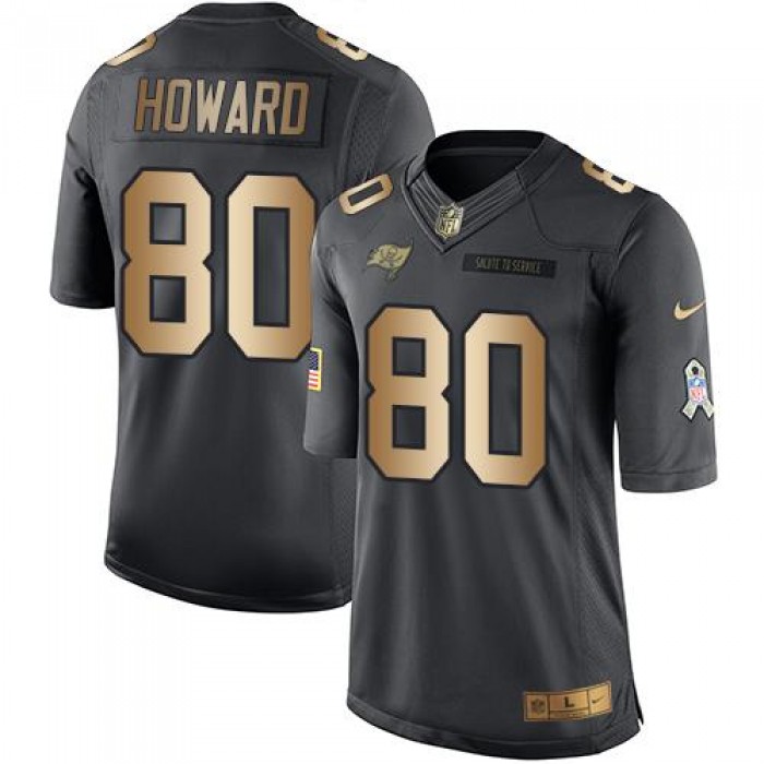 Nike Tampa Bay Buccaneers #80 O. J. Howard Black Men's Stitched NFL Limited Gold Salute To Service Jersey