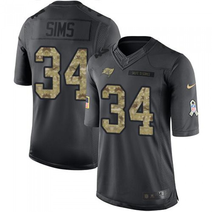 Nike Tampa Bay Buccaneers #34 Charles Sims Black Men's Stitched NFL Limited 2016 Salute to Service Jersey