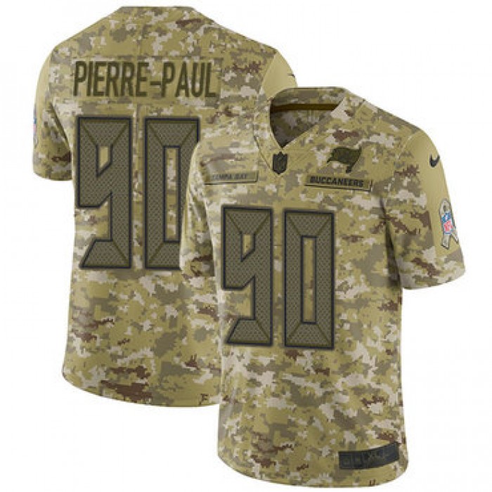 Nike Buccaneers #90 Jason Pierre-Paul Camo Men's Stitched NFL Limited 2018 Salute To Service Jersey