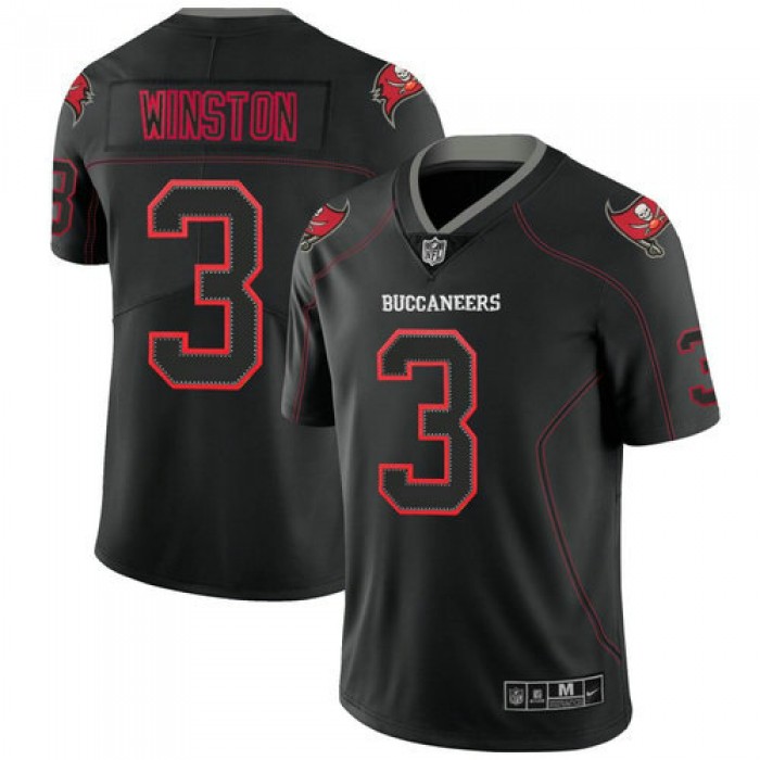 Men's Tampa Bay Buccaneers #3 Jameis Winston Lights Out Black Color Rush Limited Jersey