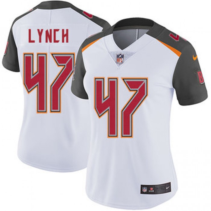 Women's Nike Tampa Bay Buccaneers #47 John Lynch White Stitched NFL Vapor Untouchable Limited Jersey