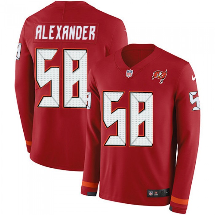 Nike Buccaneers #58 Kwon Alexander Red Team Color Men's Stitched NFL Limited Therma Long Sleeve Jersey