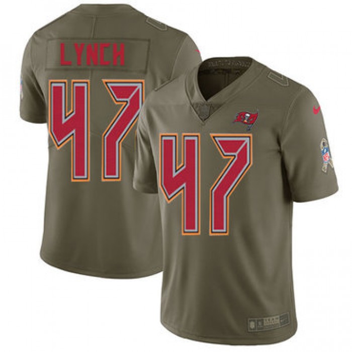 Nike Buccaneers #47 John Lynch Olive Men's Stitched NFL Limited 2017 Salute To Service Jersey
