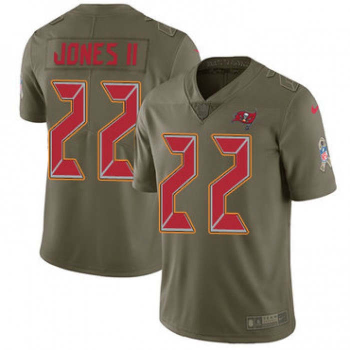 Nike Buccaneers #22 Ronald Jones II Olive Youth Stitched NFL Limited 2017 Salute to Service Jersey