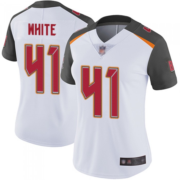 Buccaneers #41 Devin White White Women's Stitched Football Vapor Untouchable Limited Jersey